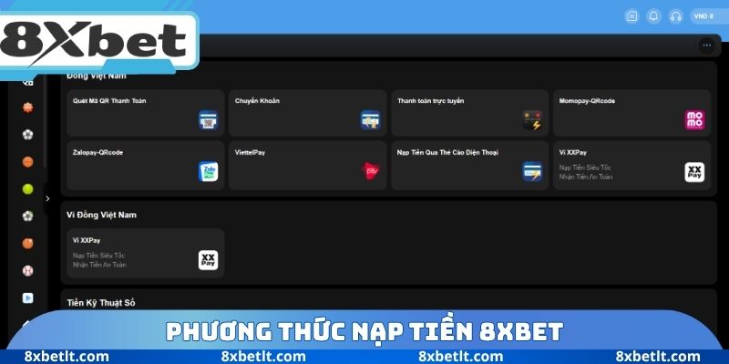 Phương thức nạp tiền 8XBET